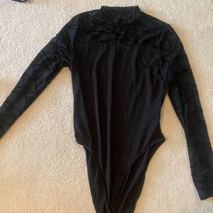 SHEIN mock neck mesh bodysuit